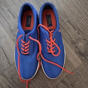 Polo Ralph Lauren  Men's Vaughn Logo Sneakers Royal Blue Dotted Mesh Size 10.5